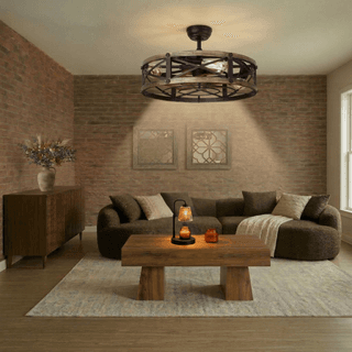 Rustic brown couch living room cozy