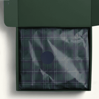 Plaid mishloach manos boxes green and blue